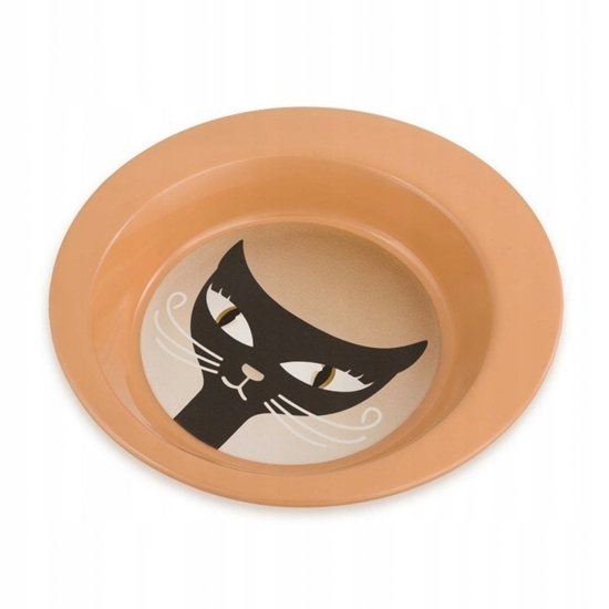 Picture of Miska, dla kota, brzowa, print kot, stal nierdzewna 325ml