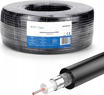Attēls no Montis Kabel koncentryczny 3C2V 100m Montis MT106-100 czarny