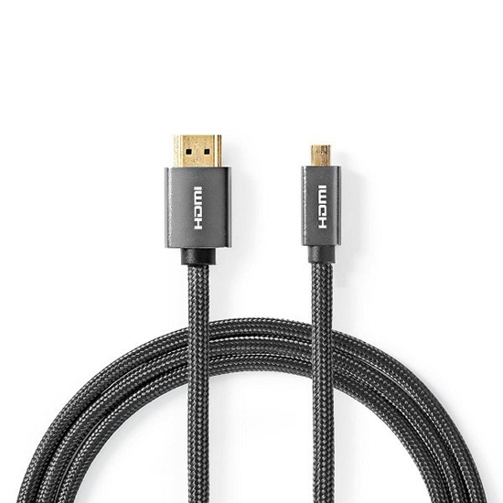 Изображение Nedis CVTB34700GY20 High Speed HDMI™ Cable with Ethernet| HDMI™ Micro maler | 4K@60H | 2.00 m