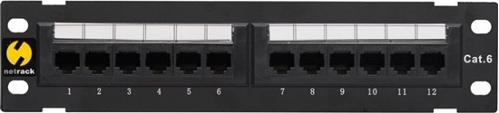 Picture of NetRack Patch panel Nacienny 10" 12-portów Kat. 6 UTP LSA ze wspornikiem (104-15)