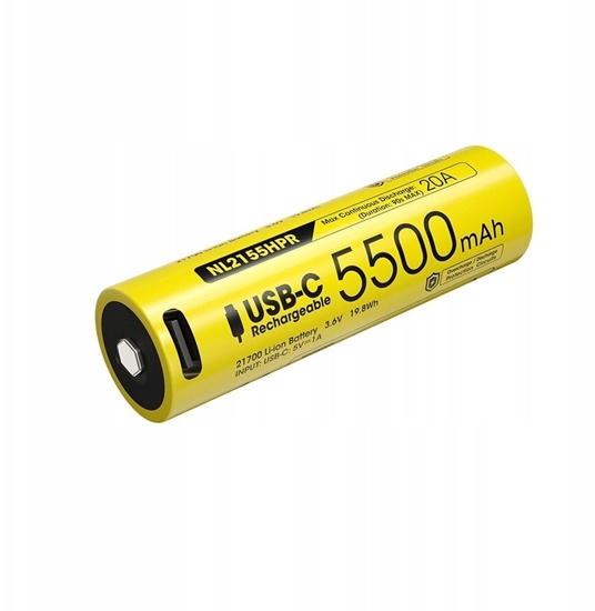 Picture of Nitecore Akumulator 21700 5500mAh 20A USB-C