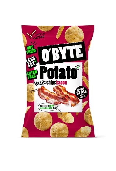 Picture of O'BYTE Kartupeļu čipsi ar bekona garšu 90g
