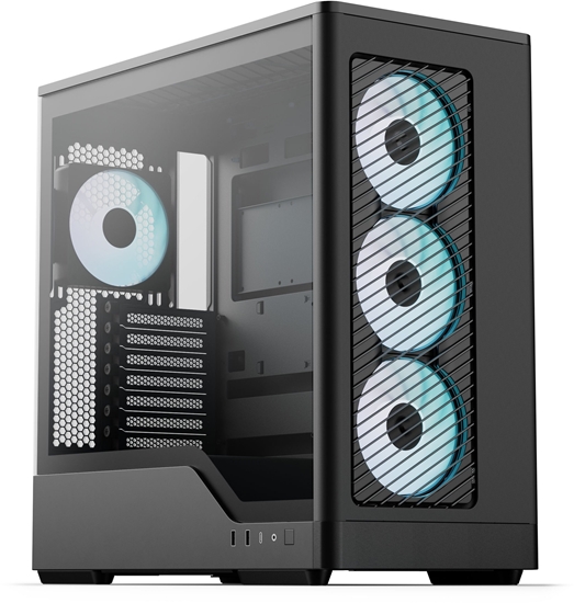 Picture of Obudowa Aerocool D520A obudowa komputerowa, Midi-Tower, ATX, Tempered Glass, RGB - czarny