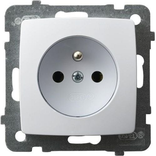 Picture of Ospel Gniazdo Karo pojedyncze z uziemieniem biae (GP-1SZ/m/00)