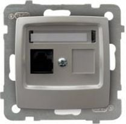 Attēls no Ospel Gniazdo komputerowe Karo pojedyncze RJ45 kat.5e MMC srebrny perowy (GPK-1S/K/m/43)
