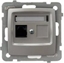 Изображение Ospel Gniazdo komputerowe Karo pojedyncze RJ45 kat.5e MMC srebrny perowy (GPK-1S/K/m/43)
