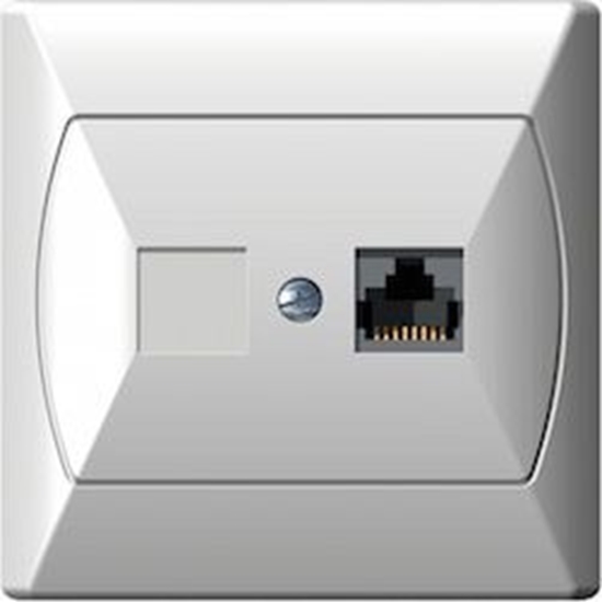 Picture of Ospel Gniazdo komputerowe pojedyncze RJ45 kat.5e FOREX AKCENT biae (GPK-1A/F/00)