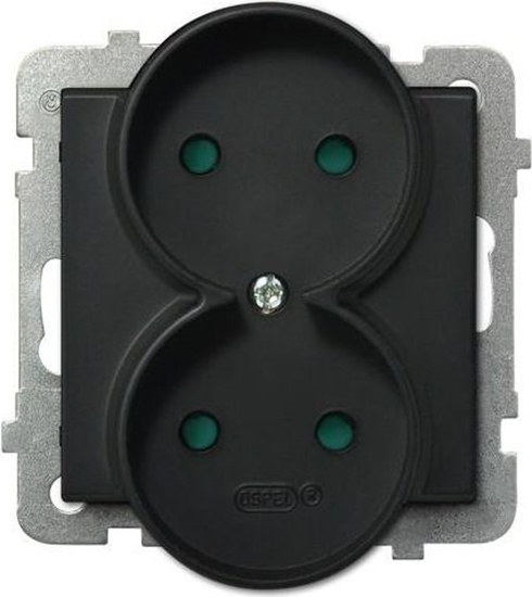Изображение Ospel Gniazdo Sonata podwójne czarny metalik (GP-2RR/m/33)