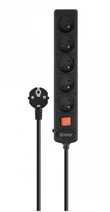 Attēls no Pagarinātājs Savio Surge Protection Power Strip 5 sockets 1.8m
