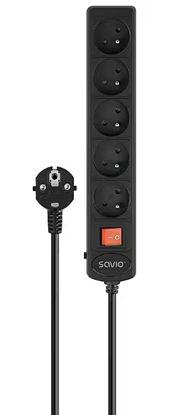 Attēls no Pagarinātājs Savio Surge Protection Power Strip 5 sockets 5m