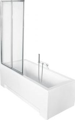 Изображение Parawan nawannowy Besco Ambition 2-czciowy szko przejrzyste, profil chrom (PAP-2S)