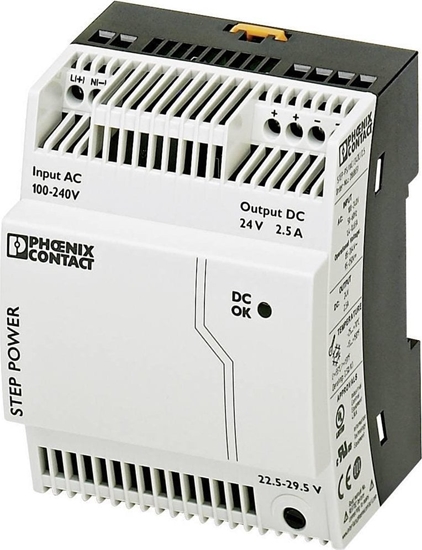 Picture of Phoenix Contact Zasilacz impulsowy 100-240V AC/24V DC 60W 2,5A (moduowy) STEP-PS/ 1AC/24DC/2.5 2868651