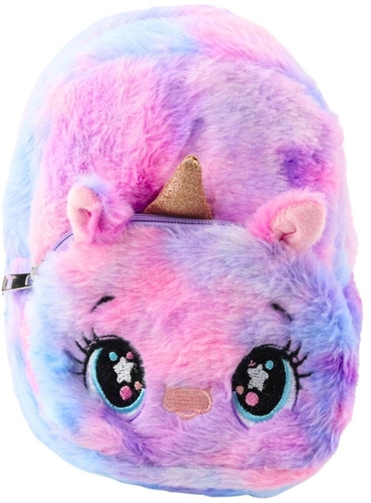 Picture of Plecak Dziecicy Pluszowy Jednoroec Niebiesko-Róowy Pastelowy 20cm 3L