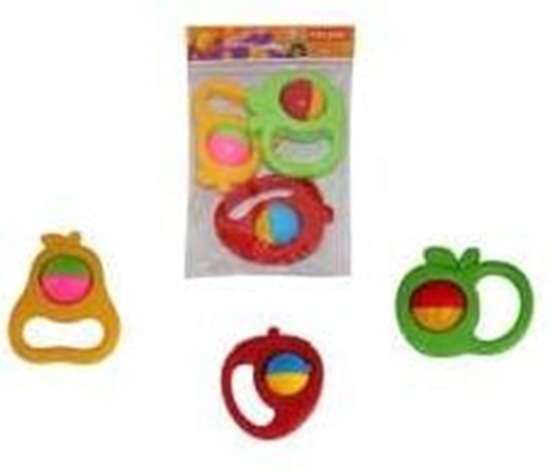 Изображение Polesie Polesie 45645 Zestaw grzechotek "Owoce" 3szt w worku - 45645 POLESIE