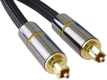 Изображение PremiumCord kabel audio optyczny Toslink, OD:7mm, Gold-metal design + Nylon, 0.5m