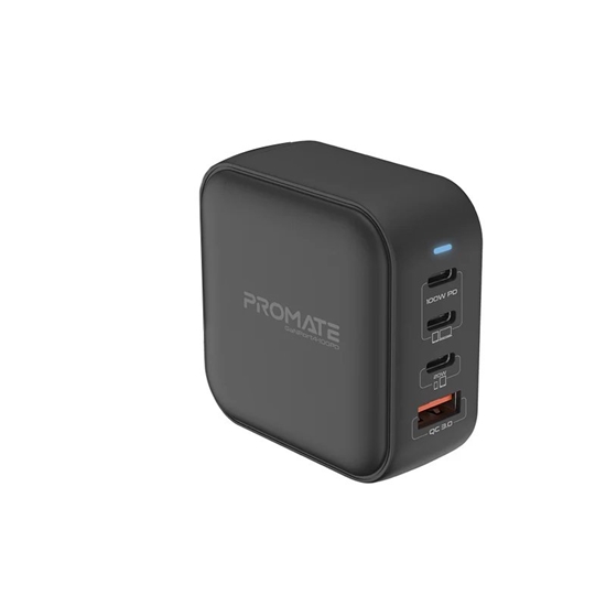 Изображение Promate GaNPort4-100PD GaNFast™ Wall Charger ES/ASV/AK/AUS
