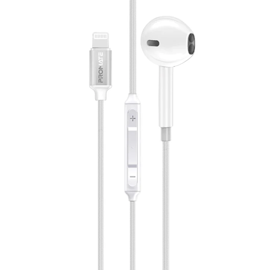 Picture of Promate MonoPod Ergonomic Mono MFI Certified In-Ear Wired Earphones Lightning / 1.3m