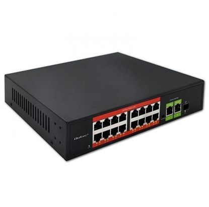 Attēls no Przełącznik sieciowy SWITCH FAST Ethernet PoE | 16x RJ45 10/100  Mb/s | 2x RJ45 Uplink 1000 Mb/s | 1x SFP 1000Mb/s 