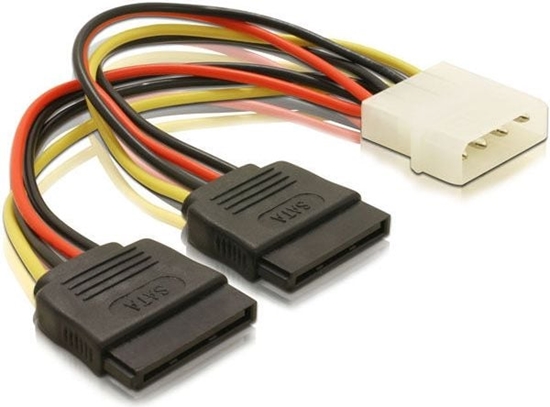 Изображение Qoltec Molex - SATA x2, 0.2m, Wielokolorowy (27618)