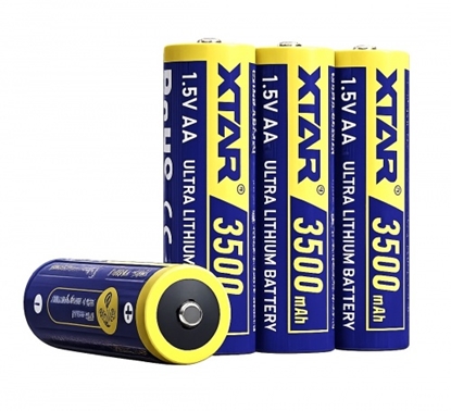 Attēls no R6/AA baterijas 1.5V XTAR Lithium litija 3500mAh iepakojumā 4 gb.
