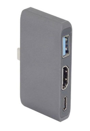 Изображение RoGer RO-AD2 (3 in 1) USB-C Multiport Adapter / USB 3.0 / HDMI / USB-C / Grey