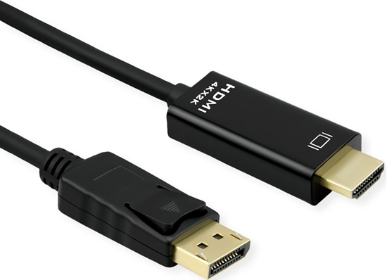 Picture of Roline DisplayPort Cable, DP - UHDTV, Slim, M/M, black, 2 m