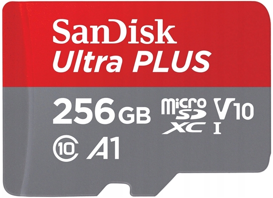 Picture of SanDisk microSDXC Ultra PLUS 256GB (A1/UHS-1/Cl.10/160MB/s) + Adapter