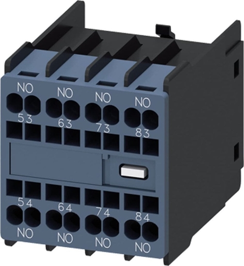 Picture of Siemens BLOK STYKÓW POMOCNICZYCH, 4NO, MONTOWANY Z PRZODU, DO STYCZNIKÓW 3RH2140 i 3RH2440 W WIELKOCI S00, ZACISKI SP 3RH2911-2GA40