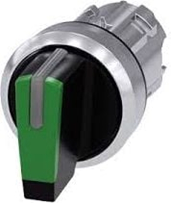 Изображение Siemens Napd przecznika 3 pooeniowy I-O-II 22mm zielony z podwietleniem bez samopowrotu (3SU1052-2BL40-0AA0)
