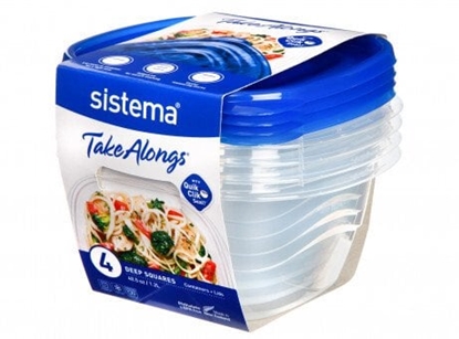 Attēls no Sistema - 1.2L Deep Square 4 Pack TakeAlongs