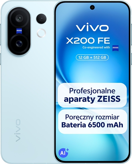 Изображение Smartfon Vivo X200 FE 5G 12/512GB Niebieski  (5670272)