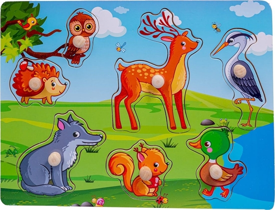 Picture of Smily Play Ukadanka drewniana z uchwytami Puzzle Las Smily Play