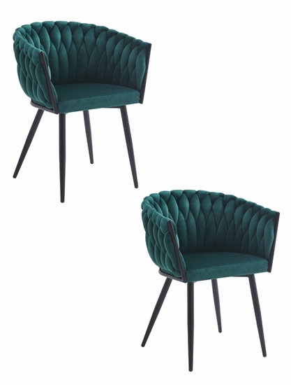 Picture of Stylowe krzeso aksamit zielone ORION eleganckie do salonu jadalni x2