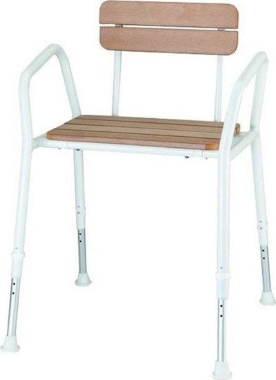 Изображение Sundo Drewniane krzeso prysznicowe z oparciem