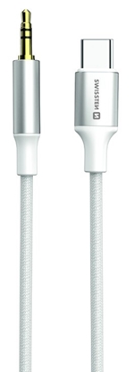 Attēls no Swissten Audio Adapter Textile USB-C - 3.5mm Jack Cable 1.5m