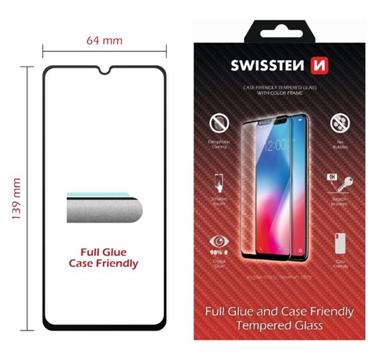 Изображение Swissten Full Face 5D Tempered Glass Samsung Galaxy A40 Black