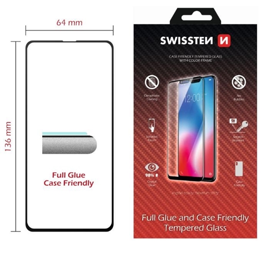 Изображение Swissten Full Face 5D Tempered Glass Samsung Galaxy S10E Black