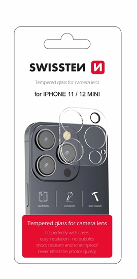 Изображение Swissten Tempered Glass For Camera Lens For Apple iPhone 11 / 12 Mini