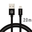Attēls no Swissten Textile Fast Charge 3A Lightning Data and Charging Cable 2m