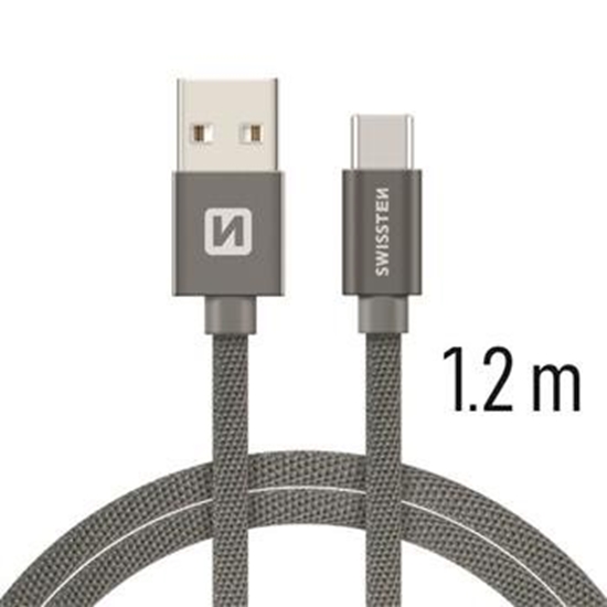 Picture of Swissten Textile Universal Quick Charge 3.1 USB-C Data and Charging Cable 1.2m