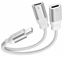Attēls no Swissten Textile USB-C Audio Charging Adapter 2x USB-C 0.12m