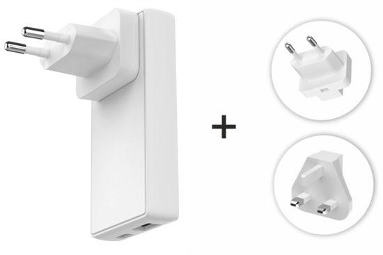 Изображение Swissten Travel Charger GaN USB-C / USB 65W