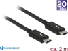 Picture of Thunderbolt™ 3 (20 Gb/s) USB-C™ kabelis M/M pasīvs 2.0 m 3 A melns, Delock