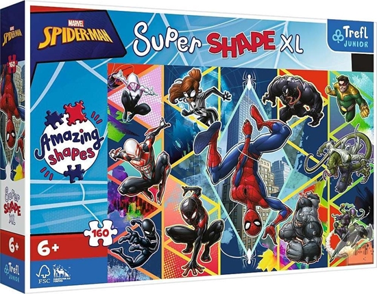 Picture of Trefl Puzzle 160 elementów Super Shapes XL Docz do Spidermana