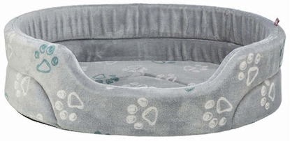 Picture of Trixie Jimmy Soft legowisko, dla psa/kota, mikki plusz, owalne, jasnoszare, 75 x 65 cm