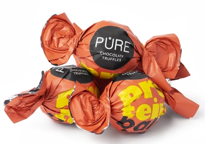 Picture of Tumšās šokolādes trifeles ar proteīna šokolādes krēma pildījumu 500g, PURE