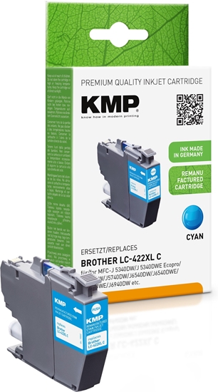 Изображение Tusz Brother KMP kartrid MFC-J5340DW LC422XLC cyan 1500S. 20ml remanufactured