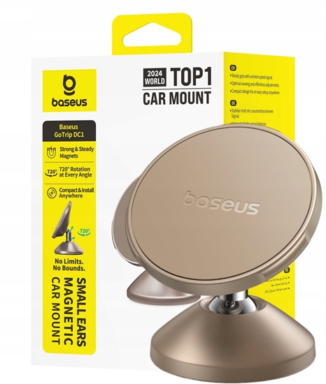 Picture of Uchwyt magnetyczny Baseus GoTrip DC1 kompatybilny z MagSafe na szyb/desk rozdzielcz - zoty