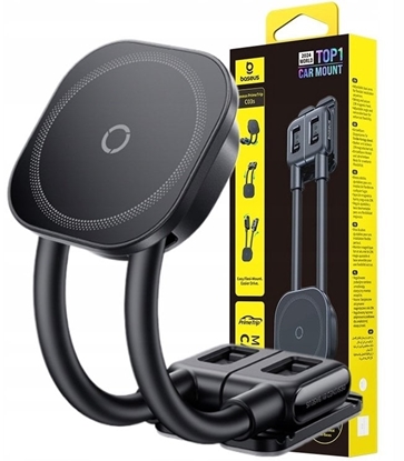 Изображение Uchwyt magnetyczny Baseus PrimeTrip C03s kompatybilny z MagSafe na desk rozdzielcz przyklejany - czarny