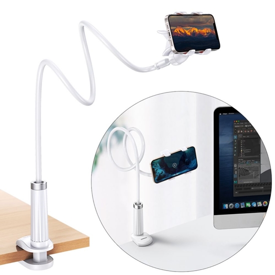Picture of Ugreen Ugreen universal holder stand phone holder tablet (up to 12cm wide) tripod lazy holder with flexible arm white (30488 LP113) White